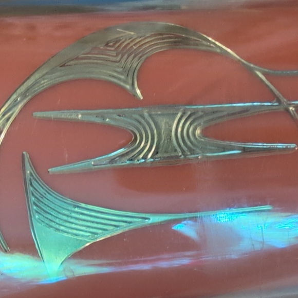 Vintage MCM Gold Design Green Orange Yellow Insulated Tumblers Acrylic Cups 8oz - Picture 3 of 5